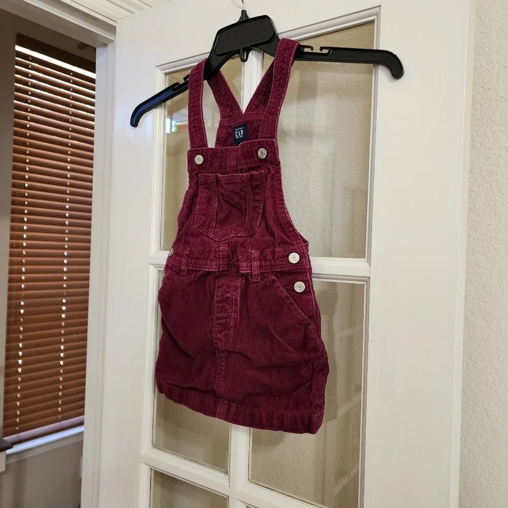 Baby GAP Toddler Girl 4Y Corduroy Skirtall Overall Skirt Huckleberry Fall ’22